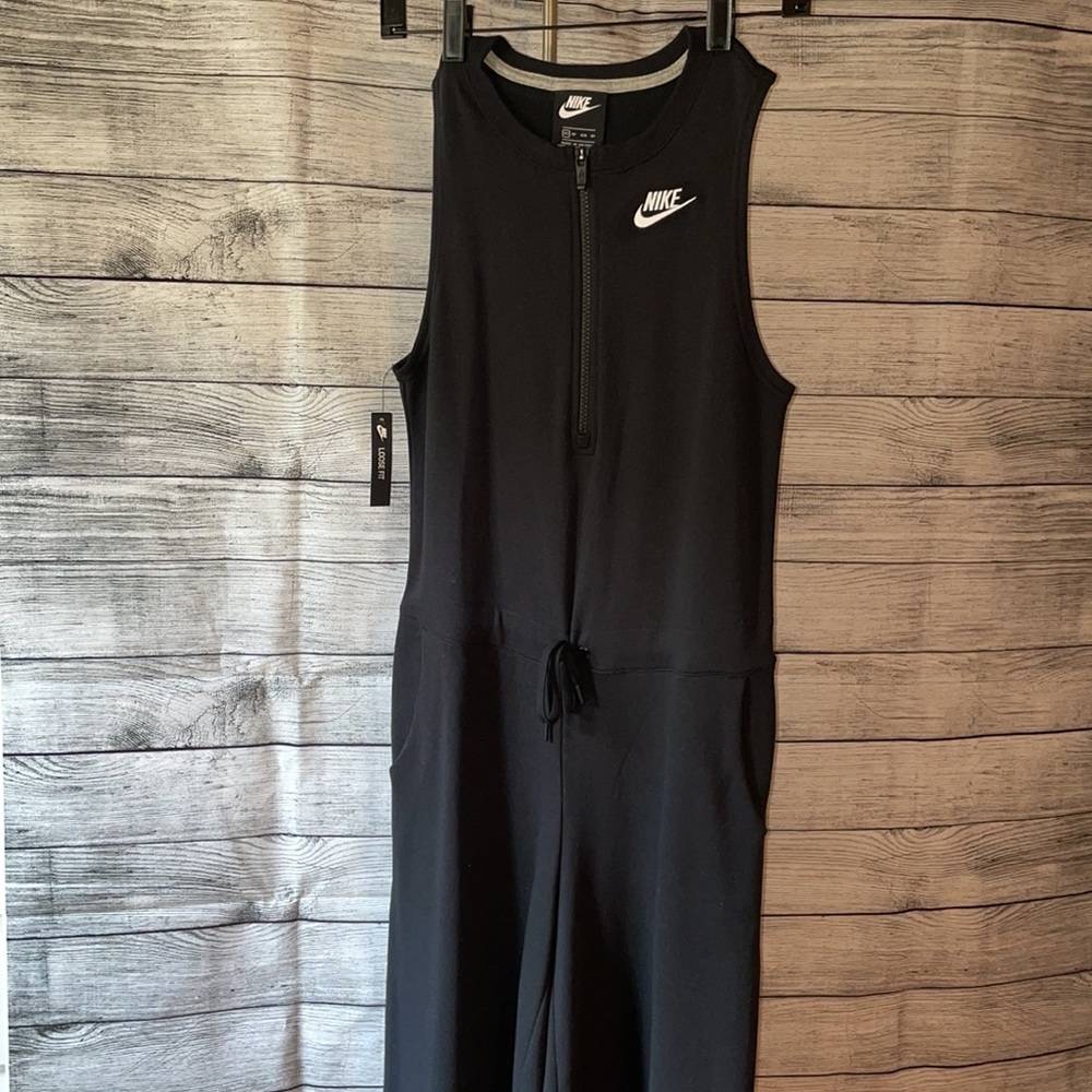 Nike Sleeveless Knit Jumpsuit with pockets and Half Zip